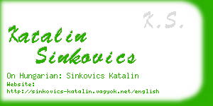 katalin sinkovics business card